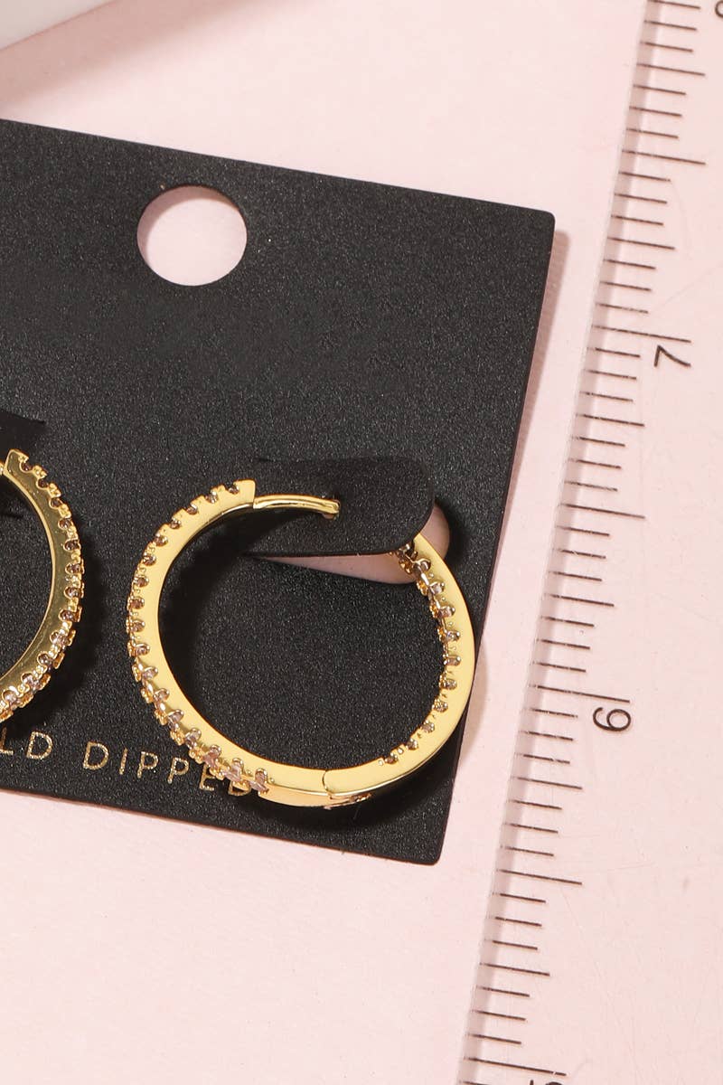 Gold Dipped Large Studded Hoop Earrings