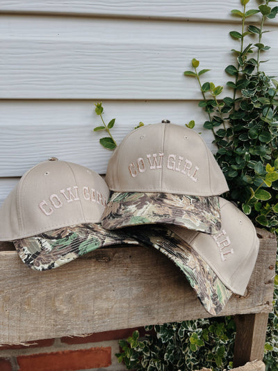 Cowgirl Embroidered Camo Trucker