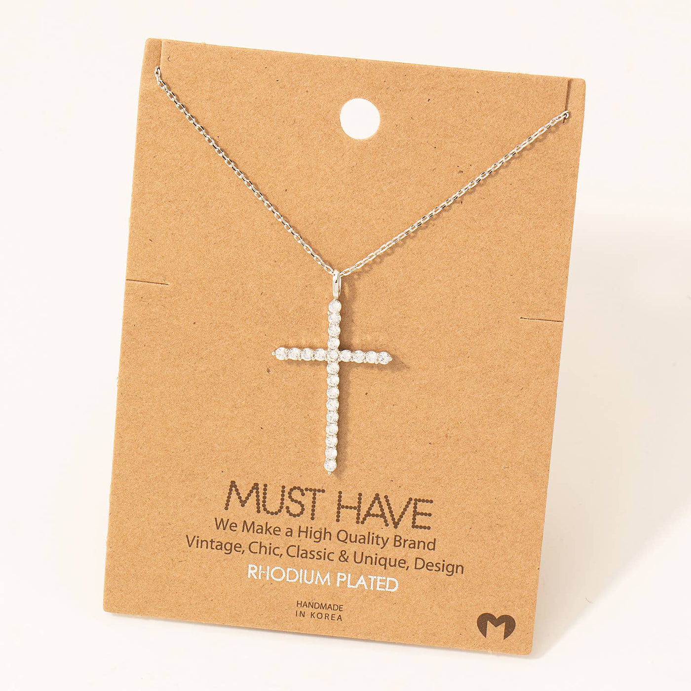 Pave Cross Chain Necklace
