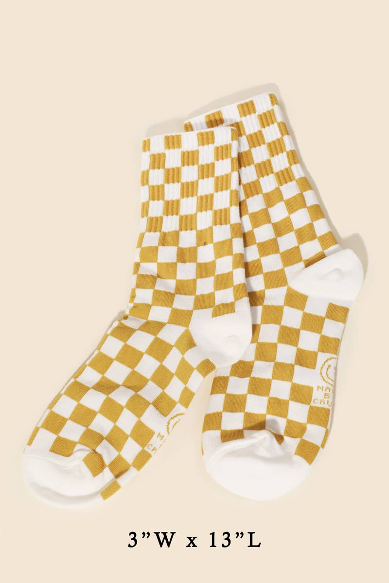 Yellow Checkered Socks