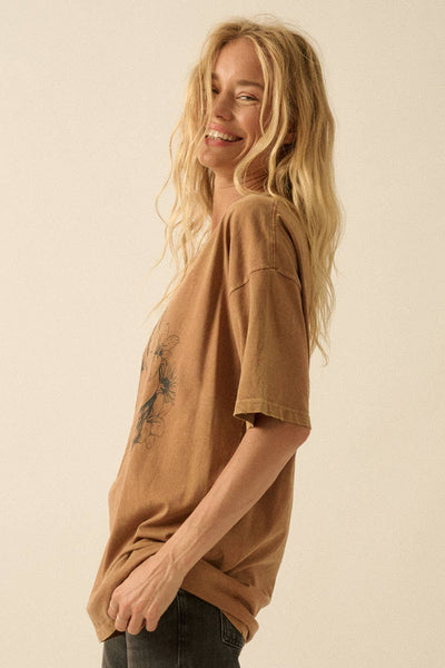 Horses and Flowers Distressed Tee