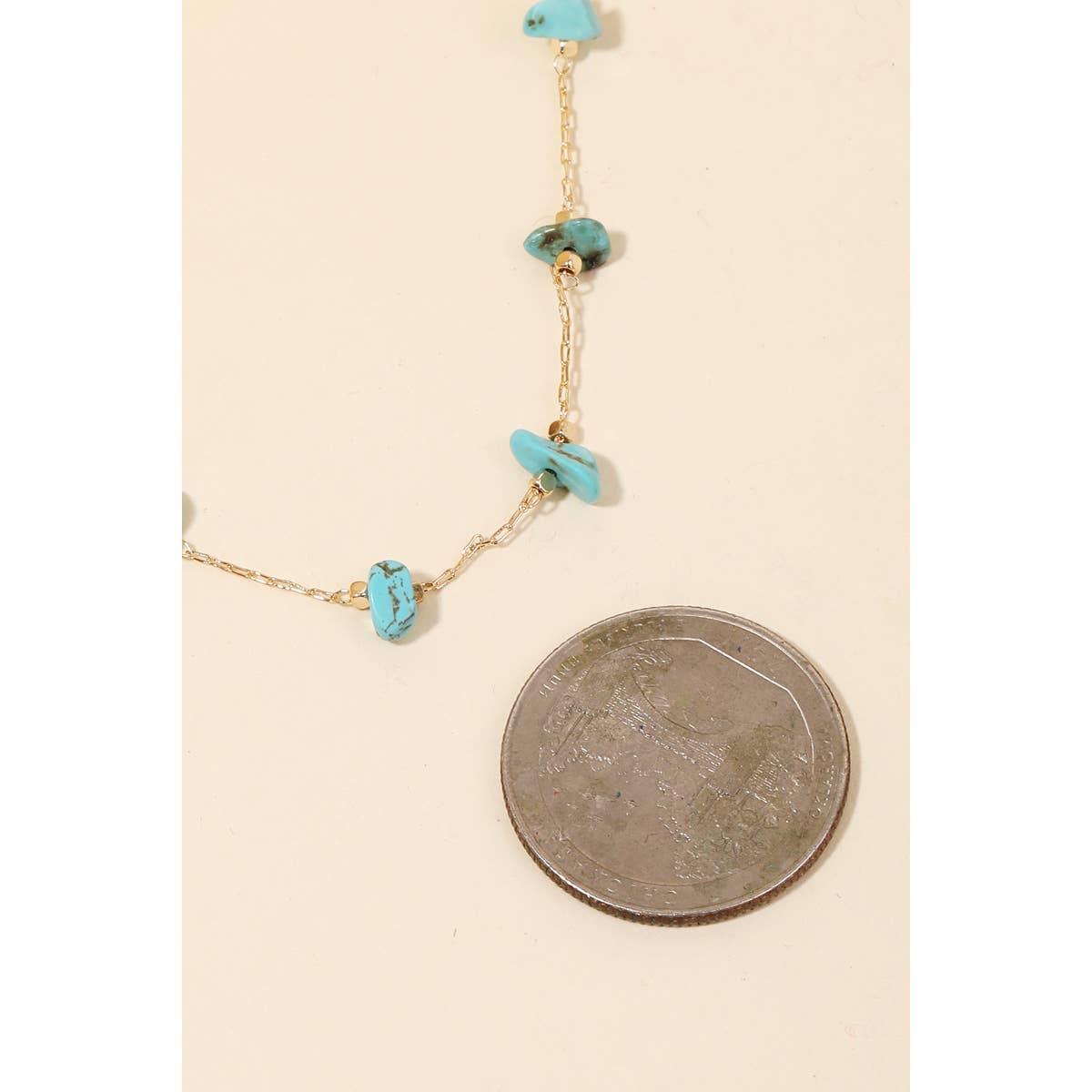 Dainty Turquoise Stone Beaded Necklace
