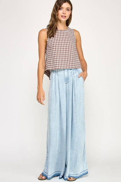 Gingham Linen Tank