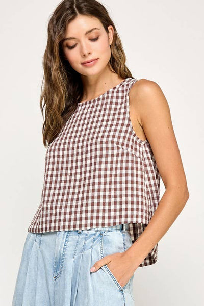 Gingham Linen Tank