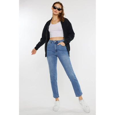 High rise slim stretch jeans