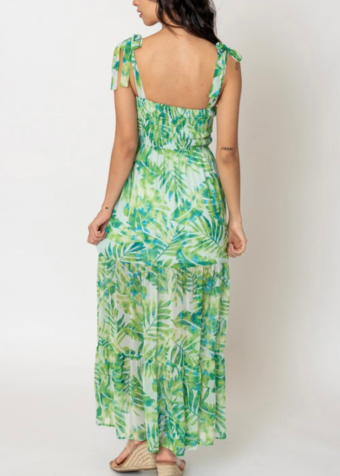 The green tropical maxi dress