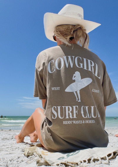 The Cowgirl Surf Club Tee in Brown