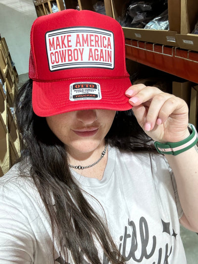 Make America Cowboy Again Banner Trucker Hat