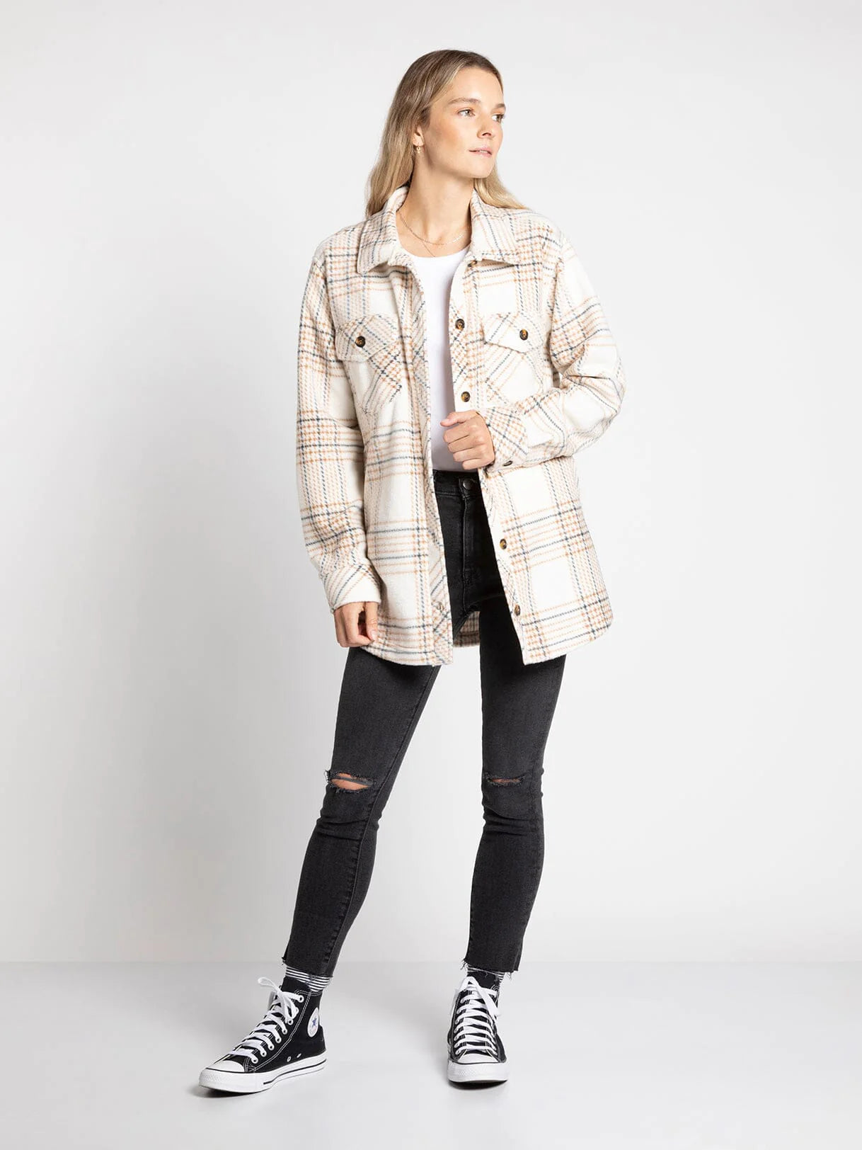 Plaid cozy shacket
