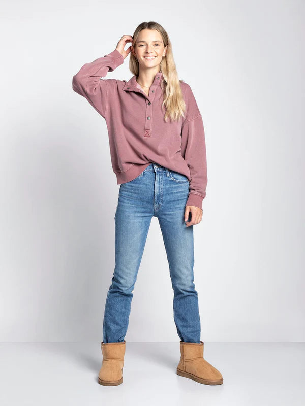 Half button sweatshirt