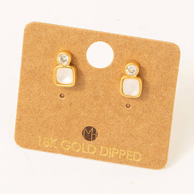 Gold Dipped Sqaure Earrings