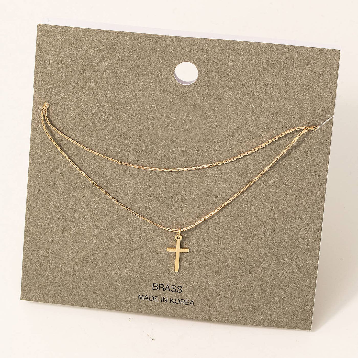Layered Chain Cross Necklace