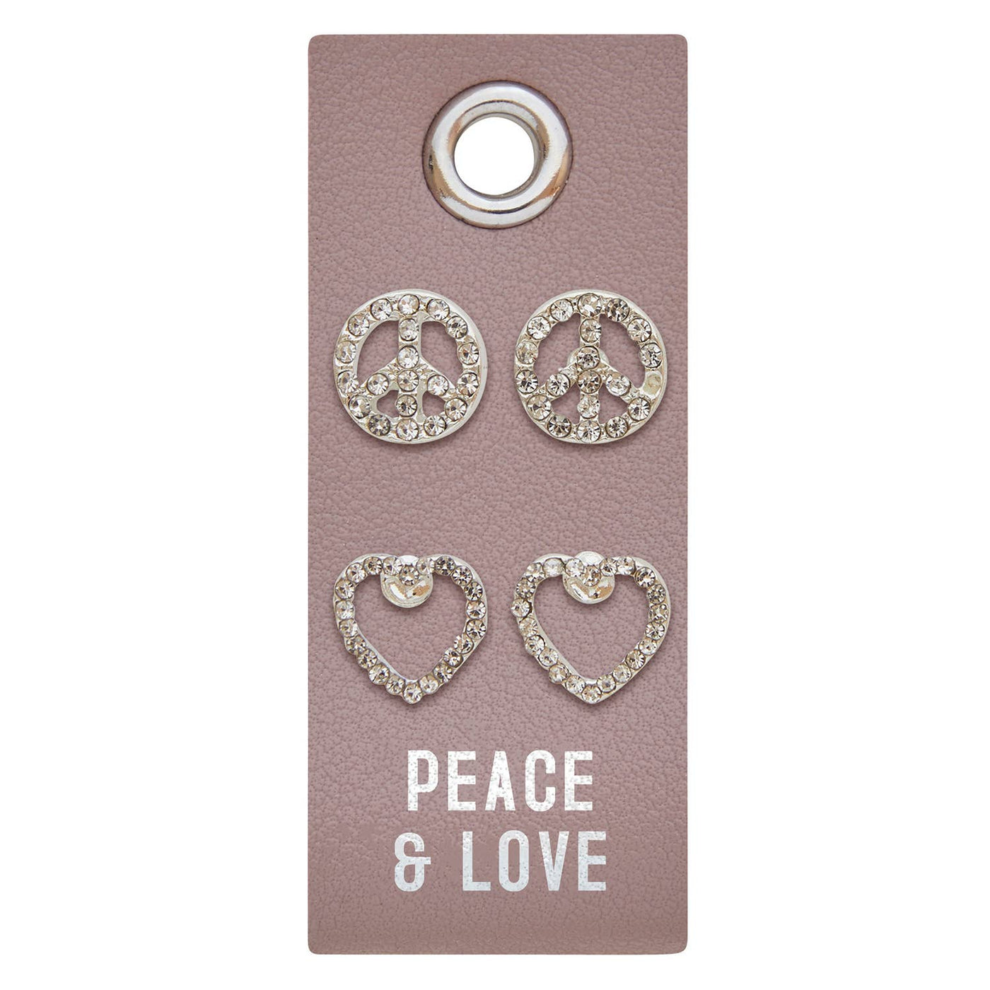 Silver Earrings-Peace & Love - 8122
