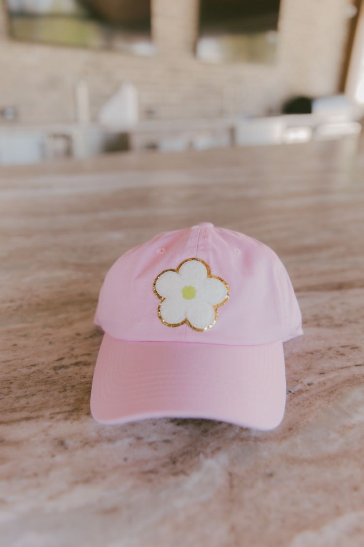 Baseball Cap with Daisy Flower Patch